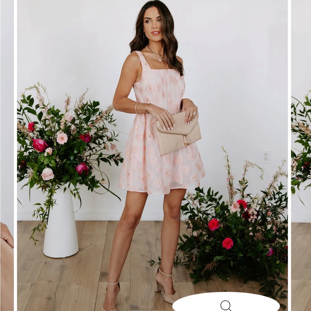 Vici Dolls Embroidered pink mini dress